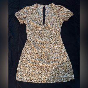 SHEIN Gold Floral Summer Dress